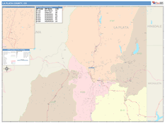 La Plata County, CO Digital Map Color Cast Style